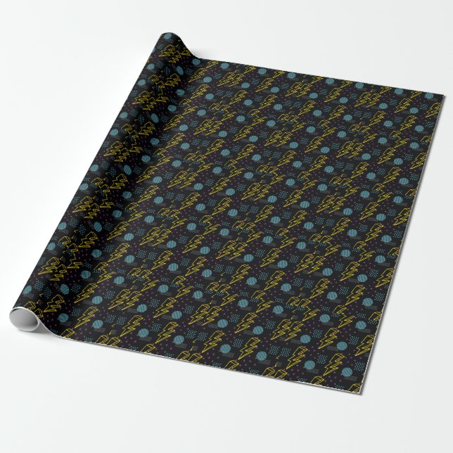90's style: colourful abstract pattern wrapping paper (Unrolled)