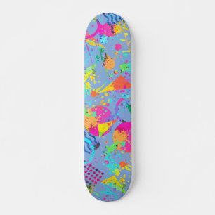 90s Style Colourful Geometric Retro Style Grunge Skateboard