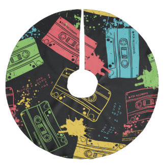 90s Style Cool Grunge Cassettes Brushed Polyester Tree Skirt