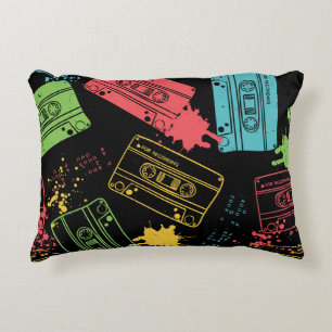 90s Style Cool Grunge Cassettes Decorative Cushion