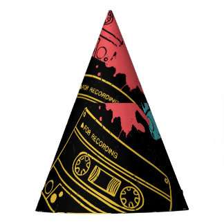 90s Style Cool Grunge Cassettes Party Hat