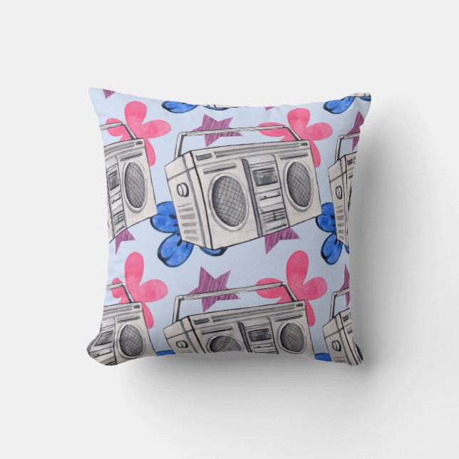 90s Style: Watercolor Seamless Pattern Cushion (Front)