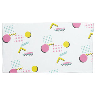 90s Theme Colourful Retro Memphis Pattern Pillowcase