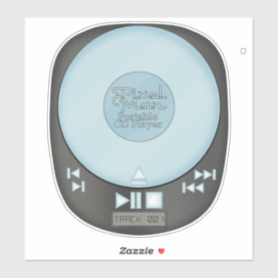 90s Throwback - PixelMan Portable CD Player Sticke