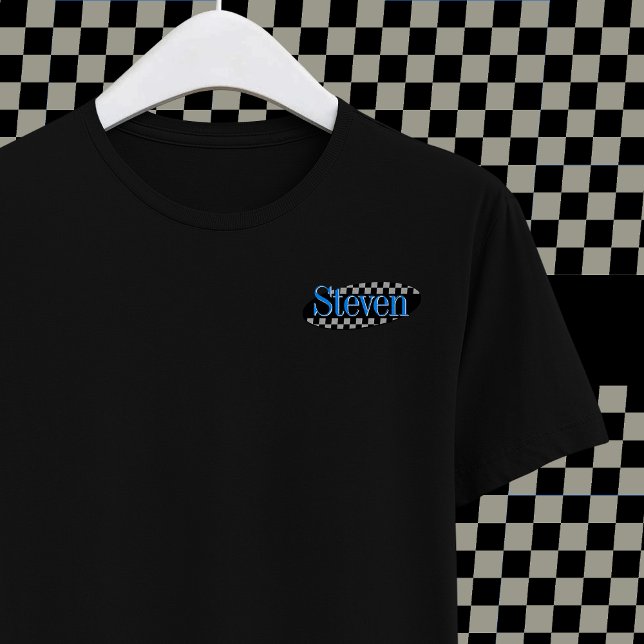90s TV Comedy Black Blue Oval Your Name Logo T-Shirt (Creator Uploaded)