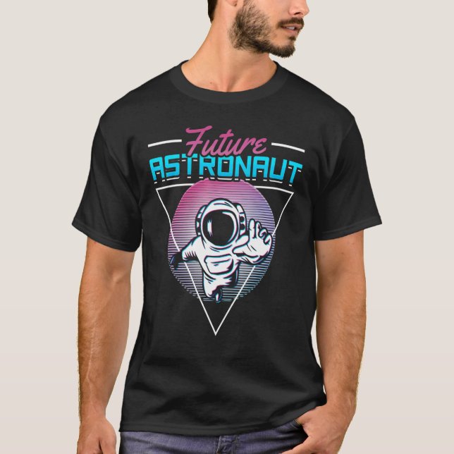 90s Vaporwave Retro Outer Space Science Future Ast T-Shirt (Front)