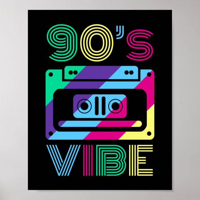 90s Vibe 90's themed Party Outfit Mom Dad Poster (Front)