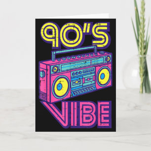 90s Vibe Boom Box Radio Retro Music Lover Men Wome Card