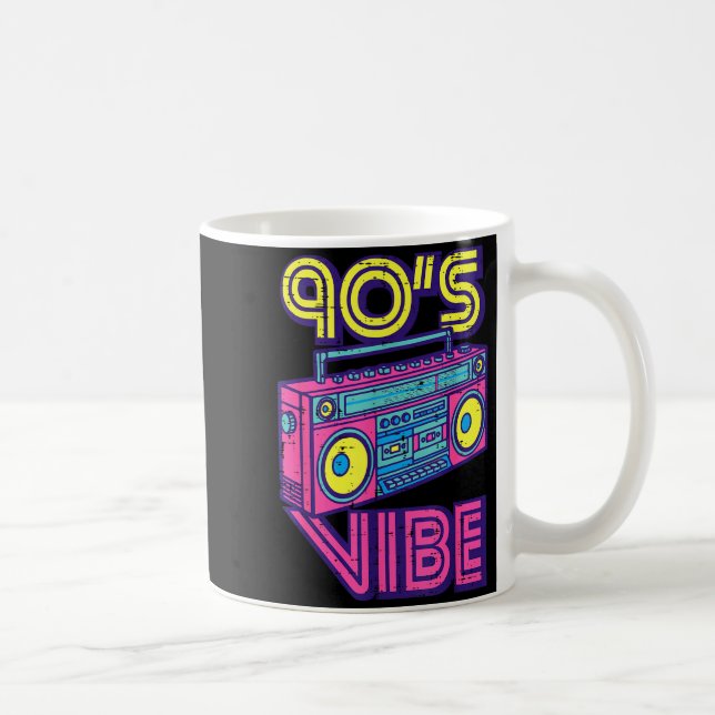 90s Vibe Boom Box Radio Retro Music Lover Men Wome Coffee Mug (Right)