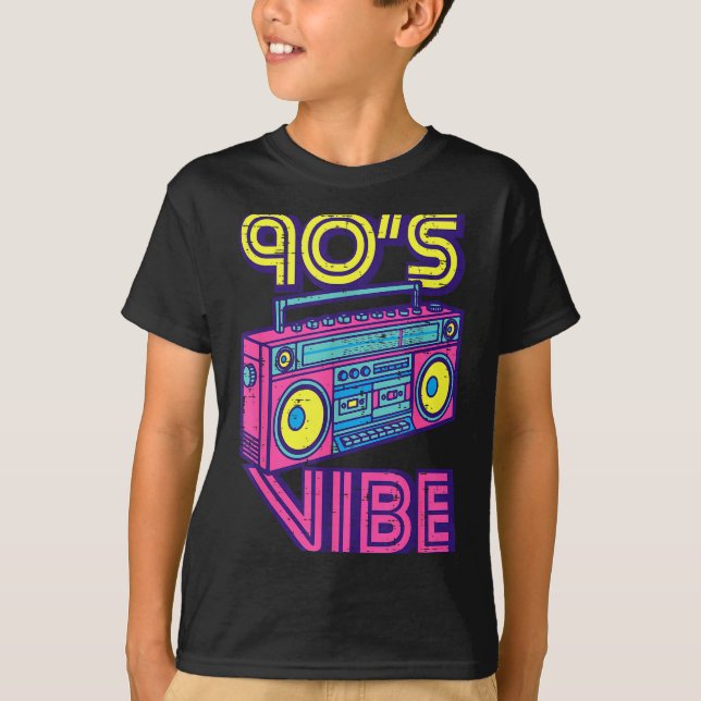 90s Vibe Boom Box Radio Retro Music Lover Men Wome T-Shirt (Front)