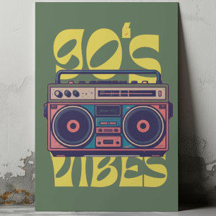 90's vibe vintage Boombox    Poster