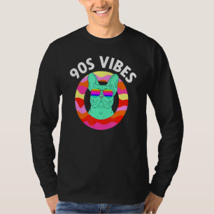 90s Vibes Lazy Costume Frenchie Dog Mum Retro Them T-Shirt