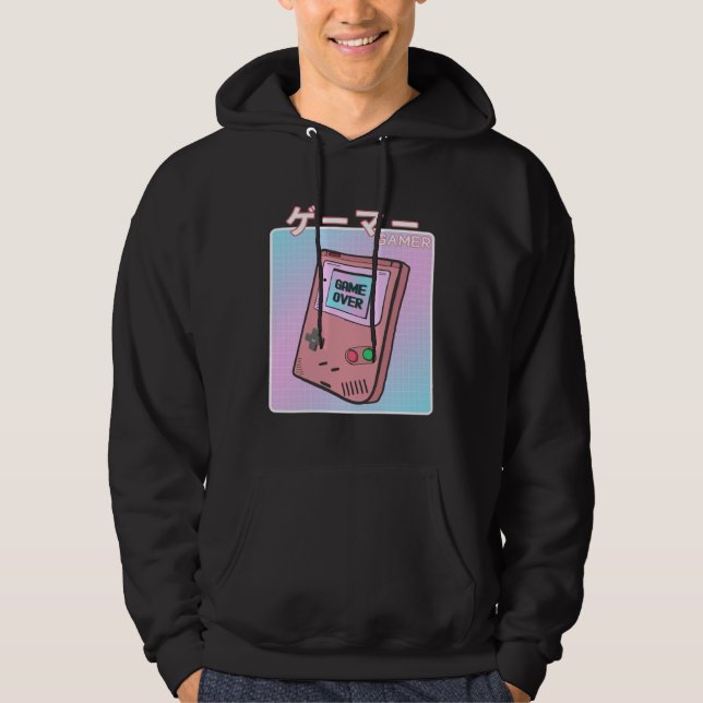 90s Video Game  Japanese Aesthetic Vaporwave Gamer Hoodie (Front)