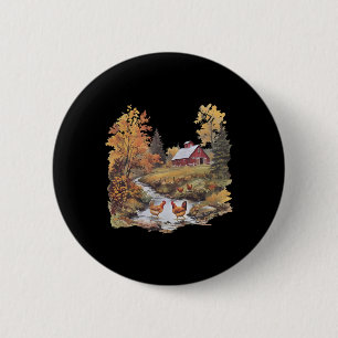 90's Vintage Ckyard Chicken Farmer  6 Cm Round Badge