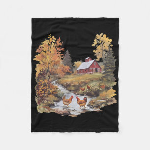 90's Vintage Ckyard Chicken Farmer Fleece Blanket