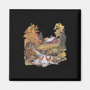90's Vintage Ckyard Chicken Farmer Magnet