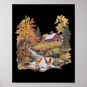 90's Vintage Ckyard Chicken Farmer Poster