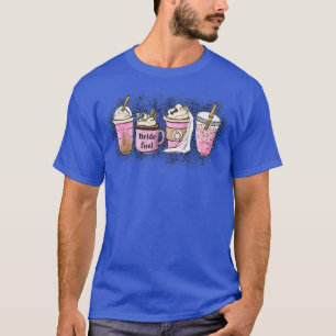 90's Vintage Leopard Cute Coffee Retro Pink Bride  T-Shirt