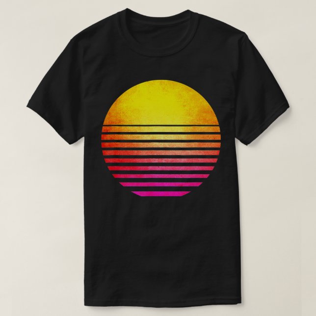 90s Vintage Outrun Sun Retro  T-Shirt (Design Front)