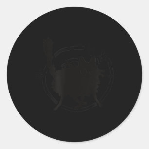 90s Y2k Funny Scary Tomcat Cat Is Scared Under Sta Classic Round Sticker