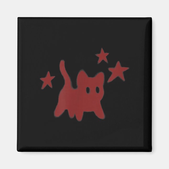 90s Y2k Scary Cat Tomcat Is Scared Under Starry Magnet (Front)