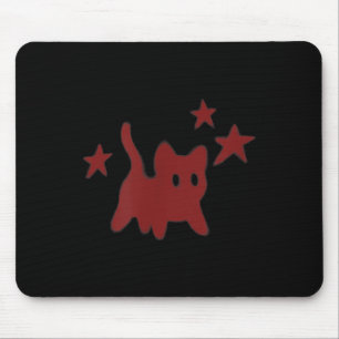 90s Y2k Scary Cat Tomcat Is Scared Under Starry Mouse Mat