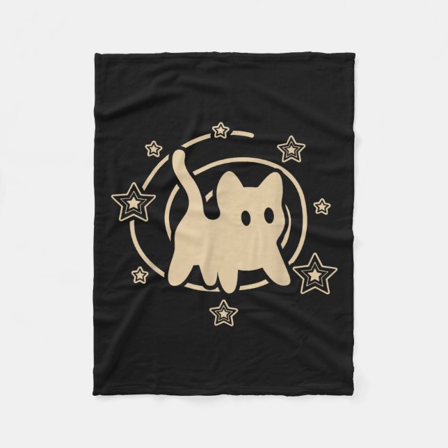 90s Y2k Y Tomcat Cat Is Ed Under Starry Tail  Fleece Blanket (Front)