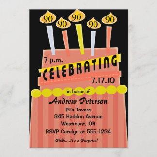 90th - 99th Birthday Party Personalised Invitation