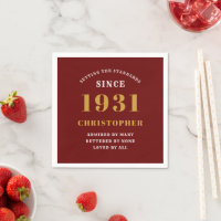 90th Birthday 1931 Red Gold For Him Personalised