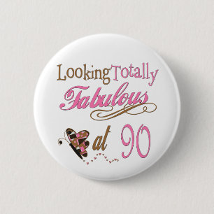 90th Birthday 6 Cm Round Badge