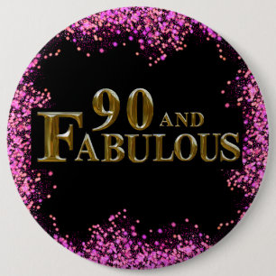 90th Birthday  6 Cm Round Badge