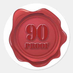 90th Birthday 90 Proof Party Classic Round Sticker