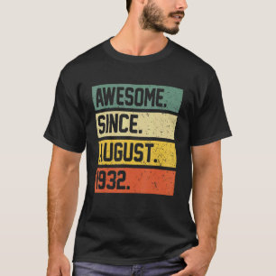 90th Birthday  90 Year Old Awesome Since August 19 T-Shirt