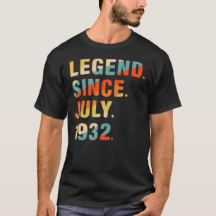 90th Birthday 90 Years Old Legend Since July 1932 T-Shirt