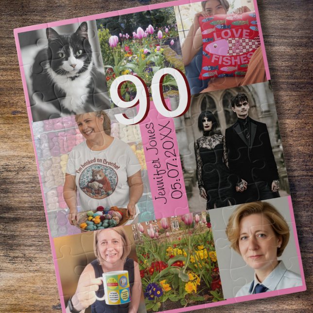 90th birthday 90 years old ninety ninetieth gift jigsaw puzzle (Creator Uploaded)