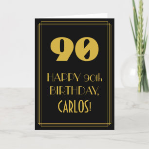 90th Birthday ~ Art Deco Inspired Look "90" & Name Card