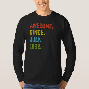 90th Birthday Awesome Since July 1932 90 Years Ol T-Shirt