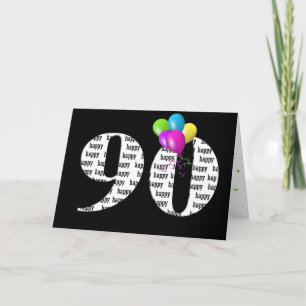 90th birthday balloon bouquet card