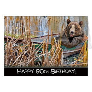 90th Birthday Bear in Boat
