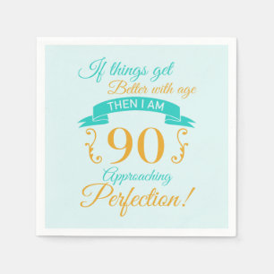 90th Birthday Better With Age Napkin