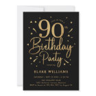 90th Birthday Black Gold