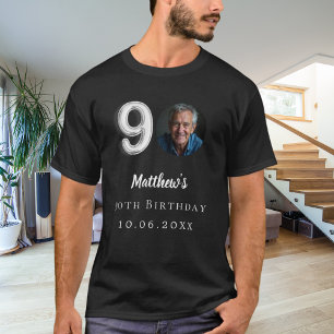 90th birthday black silver photo T-Shirt
