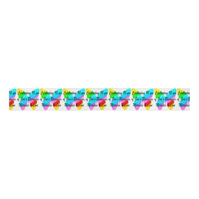 90TH BIRTHDAY BLESSING GROSGRAIN RIBBON (Front)