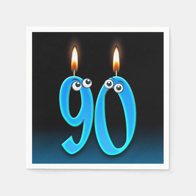 90th birthday candle with eyeballs napkin (Front)