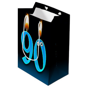 90th Birthday Candles Medium Gift Bag