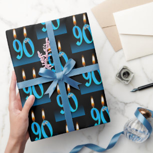 90th Birthday Candles with Eyeballs Wrapping Paper