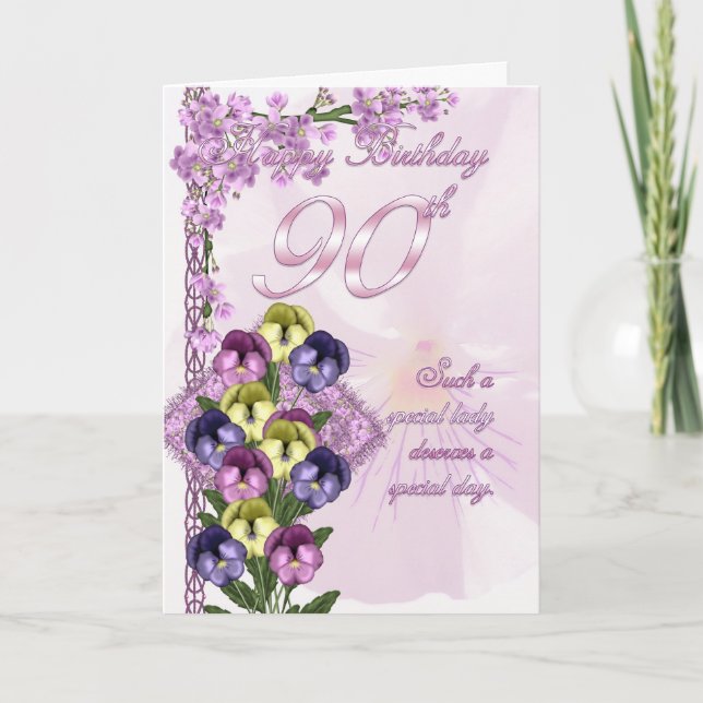 90th Birthday Card For A Special Lady (Front)