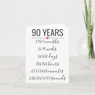 90th Birthday Card, milestone, retirement Invitation