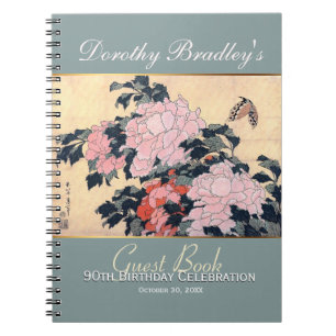 90th Birthday Celebration Butterfly Custom Guest B Notebook