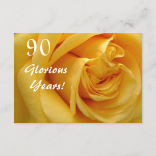 90th Birthday Celebration/DeepYellow Rose Invitation